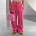 Women Pants Mid Waist Drawstring Trousers Wide Leg Pant Office Lady Elegant Loose Slight Strech Capris Summer Y2k Streetwear Lady T Fashions