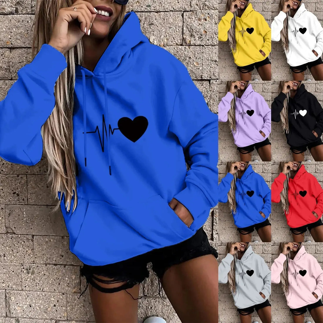Women's Hoodies Tops Long Sleeve Sports blouse Spring Fashion fun Print Sweatshirts Solid Casual Loose Hooded Sweatshirt - Lady T Fashions