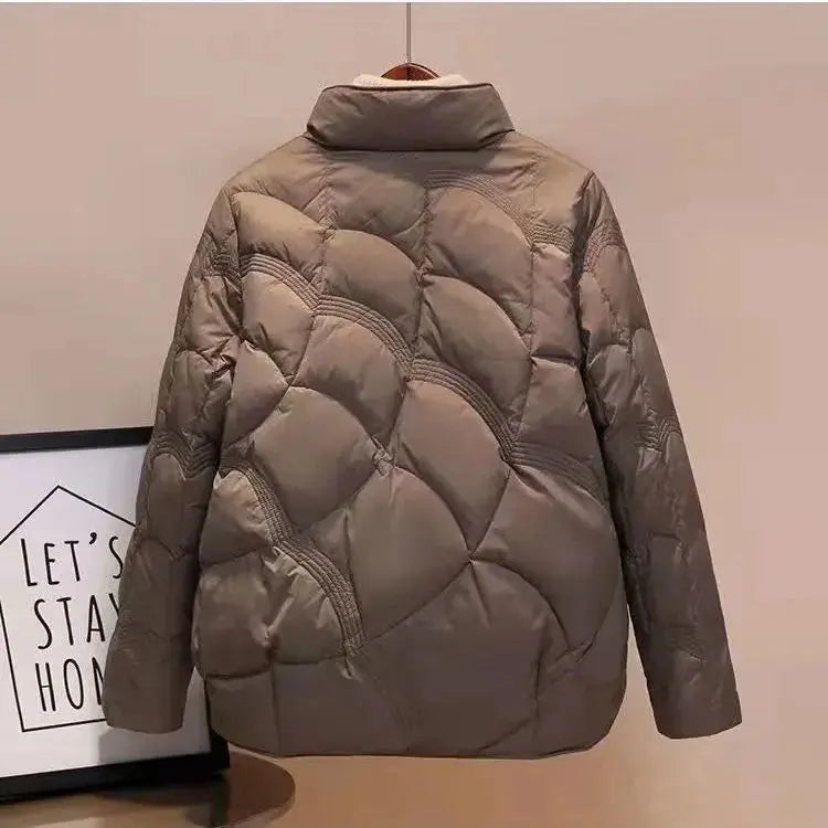 Women Jacket 2025 New Autumn Winter Parkas Female Light Thin Down Cotton Coat Femme Casual Short Warm Basic Outerwear Ladies Top - Lady T Fashions