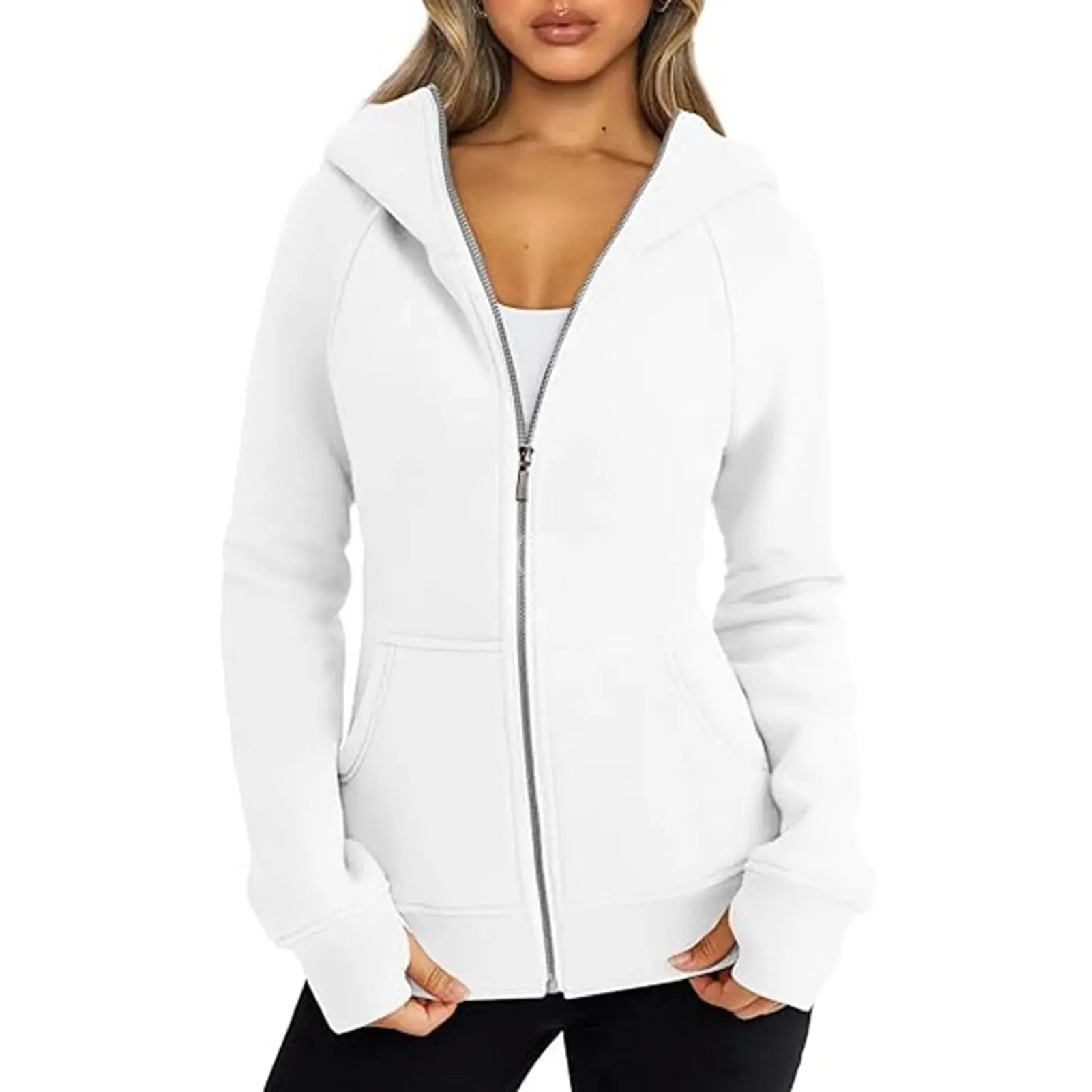 Women Oversize Hoodies Sweatshirts Pullovers Hoodie Female Patchwork Sweatshirt Autumn Warm Hoody Zipper UP Tops S-3XL - Lady T Fashions