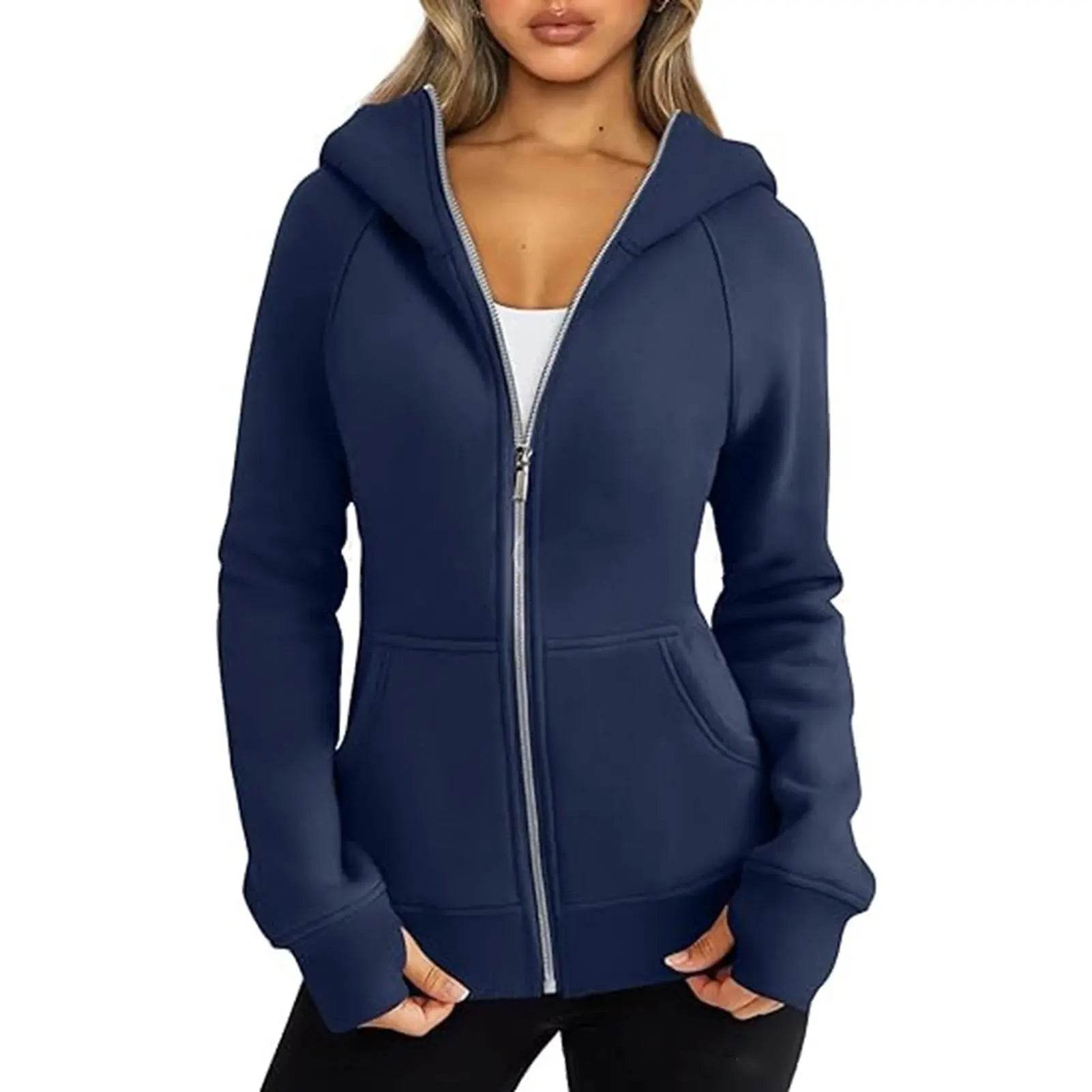 Women Oversize Hoodies Sweatshirts Pullovers Hoodie Female Patchwork Sweatshirt Autumn Warm Hoody Zipper UP Tops S-3XL - Lady T Fashions