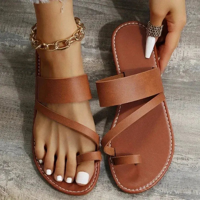 Women Minimalist Thong Sandals 2024 New Fashion Flat Sandals Summer Outdoor Beach Vacation Leisure Woman Shoes - Lady T Fashions