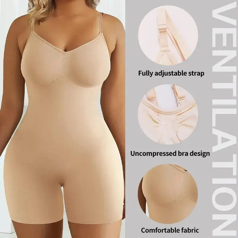 Bodysuit for Women Tummy Control Shapewear Seamless High Waist Flat Belly Belt Stretch Shapewear Body Shaper - Lady T Fashions