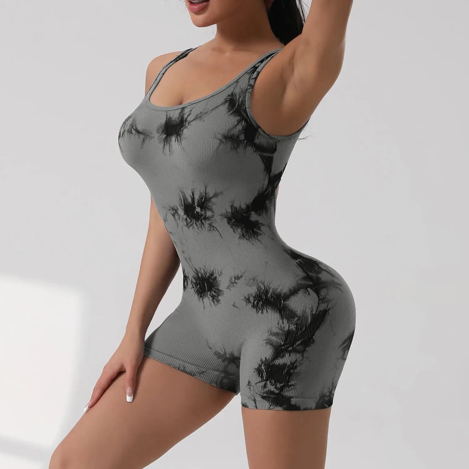 Women Sexy Hollow Out Bodysuit Seamless Square Neck Backless Bodysuit Fitness Yoga Trainning High Elastic Sports Short Bodysuit - Lady T Fashions