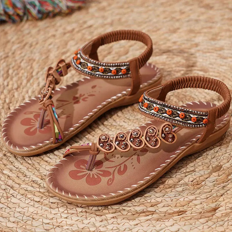 Women's Sandals Bohemia Style Sandals Summer 2025 New Shoes For Woman Flip Flops Beach Summer Shoes Women Low Heels Footwear - Lady T Fashions