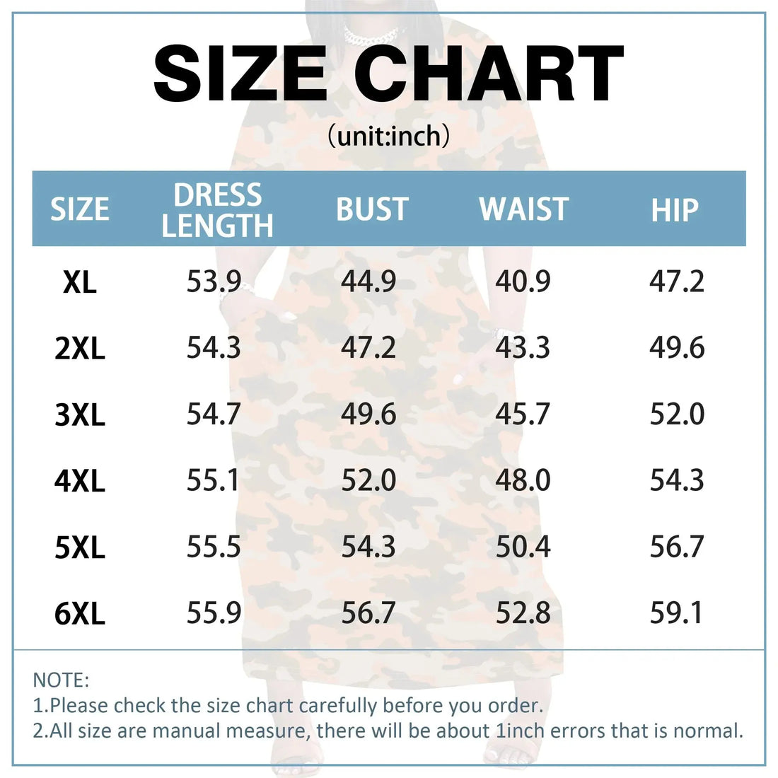V-Neck Camo Print Women's Loose Maxi Dress 2025 New Arrival Summer Casual Dress XL-6XL - Lady T Fashions