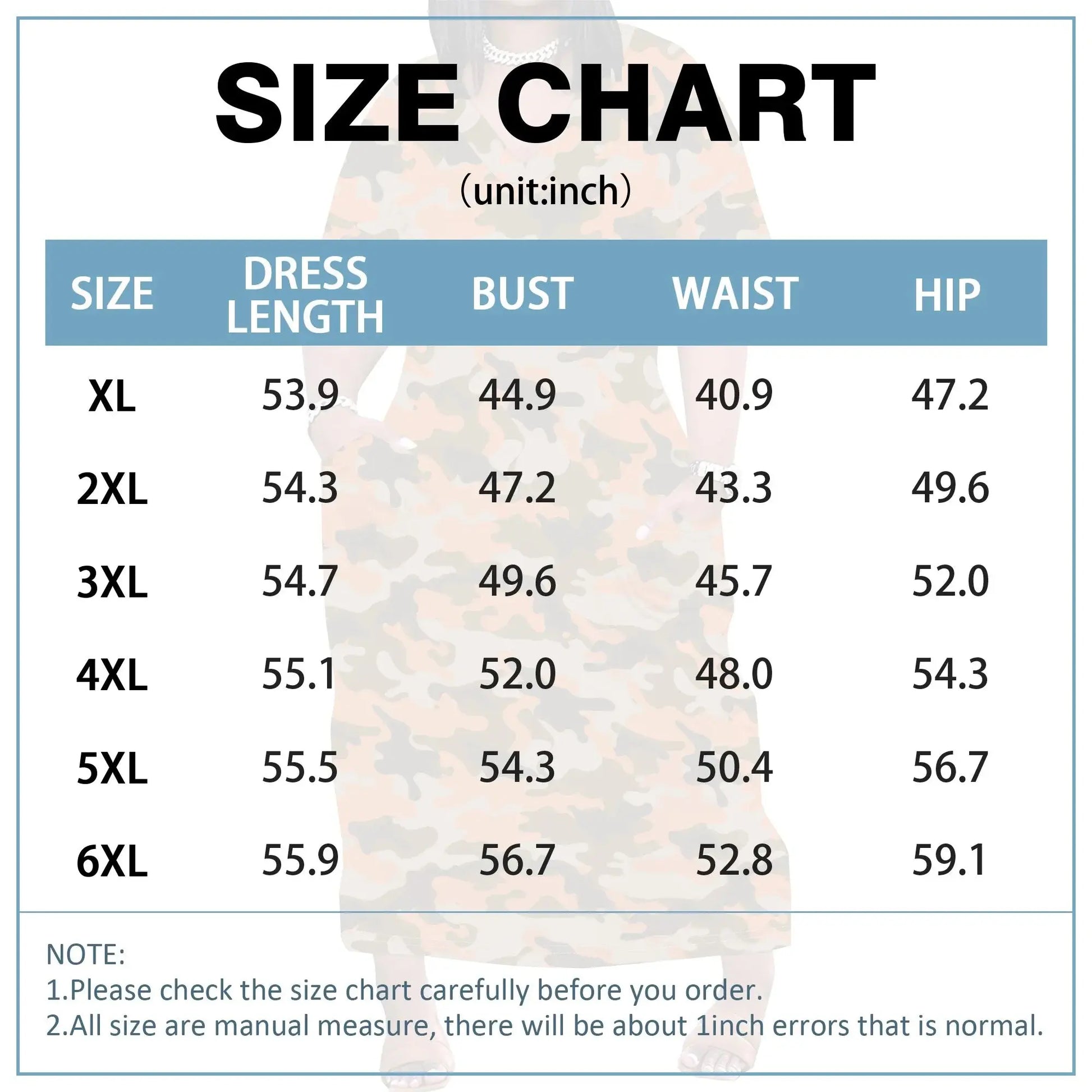 V-Neck Camo Print Women's Loose Maxi Dress 2025 New Arrival Summer Casual Dress XL-6XL - Lady T Fashions