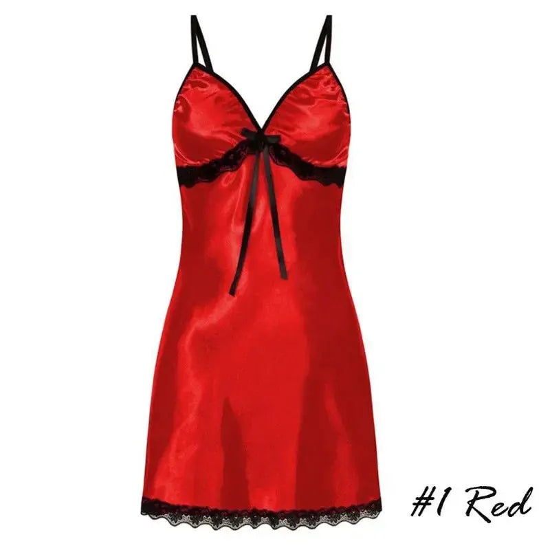 Women's Nightgown Sexy Sleepwear Silk Satin Nightwear Slip Dress Sleeveless Pajamas Sleepwear Plus Size Nightwear Comfortable - Lady T Fashions