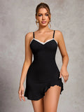 Women's Nightgown Sexy Lace Edge Ruffles Irregular Comfortable Slim Thin Halter Nightgown Can be Worn Outside Homewear - Lady T Fashions