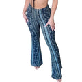 Women Bootcut Pants Retro Print Flared Hem Women's Yoga Pants with High Elastic Waist Slim Fit Stretchy for Long for Women - Lady T Fashions