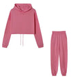Fashion Trend Women's Wear, Long-sleeved Sports Casual Suit Waist Two-piece Set - Lady T Fashions