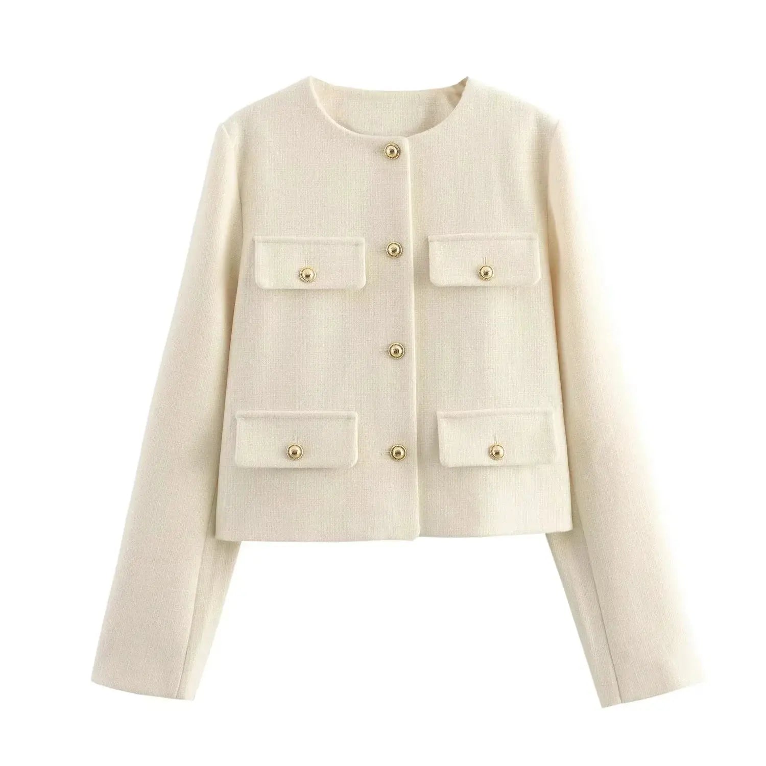 2025 New Woman Jackets Outerwears Long Sleeve Cropped Fashion Jacket for Women Button Short Coats Elegant Women's Coat - Lady T Fashions