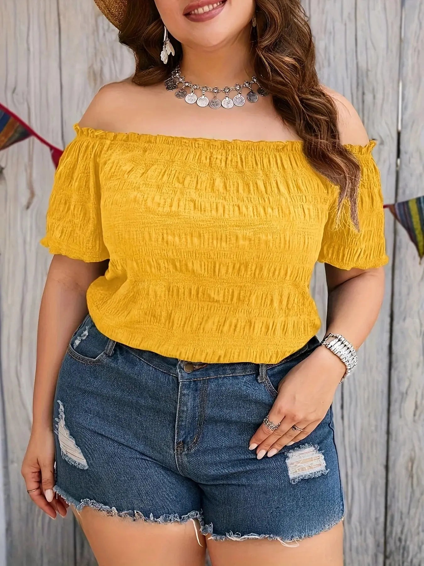 Plus Size Summer Women Elegant Off The Shoulder Dress Casual Fashion Solid Tops Office Lady Loose Curve Clothing - Lady T Fashions