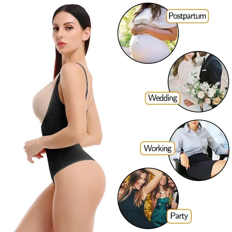 Women Shapewear Bodysuit New Tummy Control Shapewear Waist Trainer Thong Body Shaper Colombian Fajas Slimming Underwear - Lady T Fashions