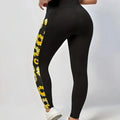 Plus Size 1XL-5XL Women Fashion Yoga Fitness Leggings High Waisted Casual Printed Flower Solid Color Leggings - Lady T Fashions