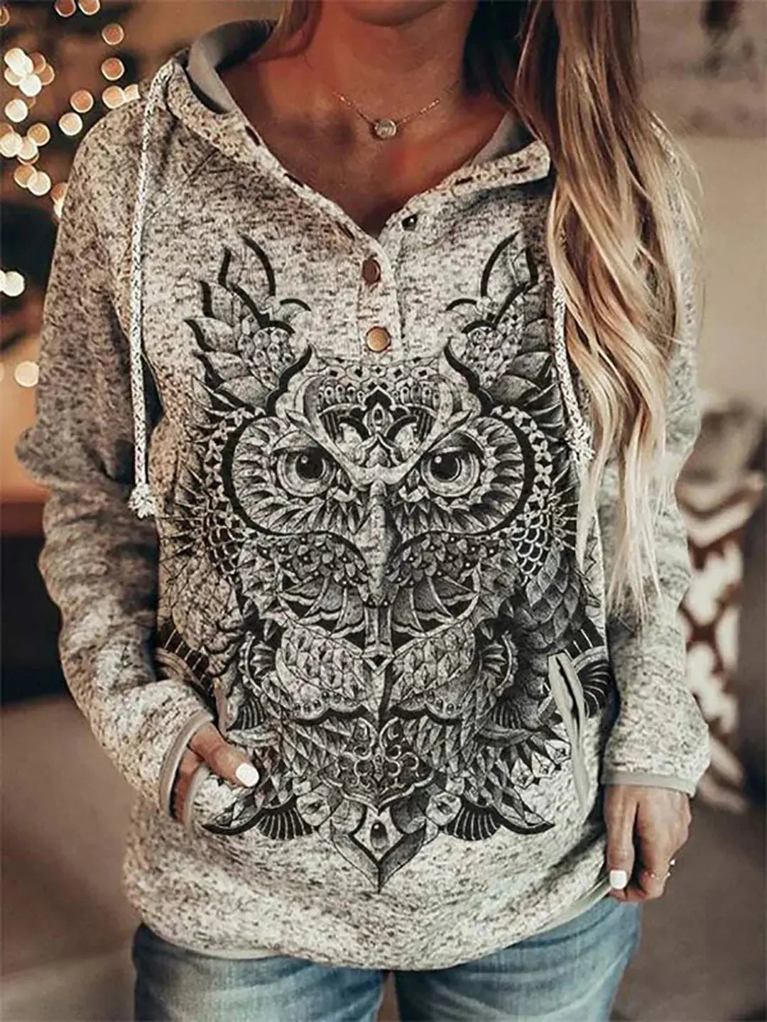 Wolf Hoodie Women Fashion Oversized Hoodies Vintage Sweats Girls Coat Women Sweatshirt Coat Hooded Pullover Owl Tracksuit Autumn - Lady T Fashions