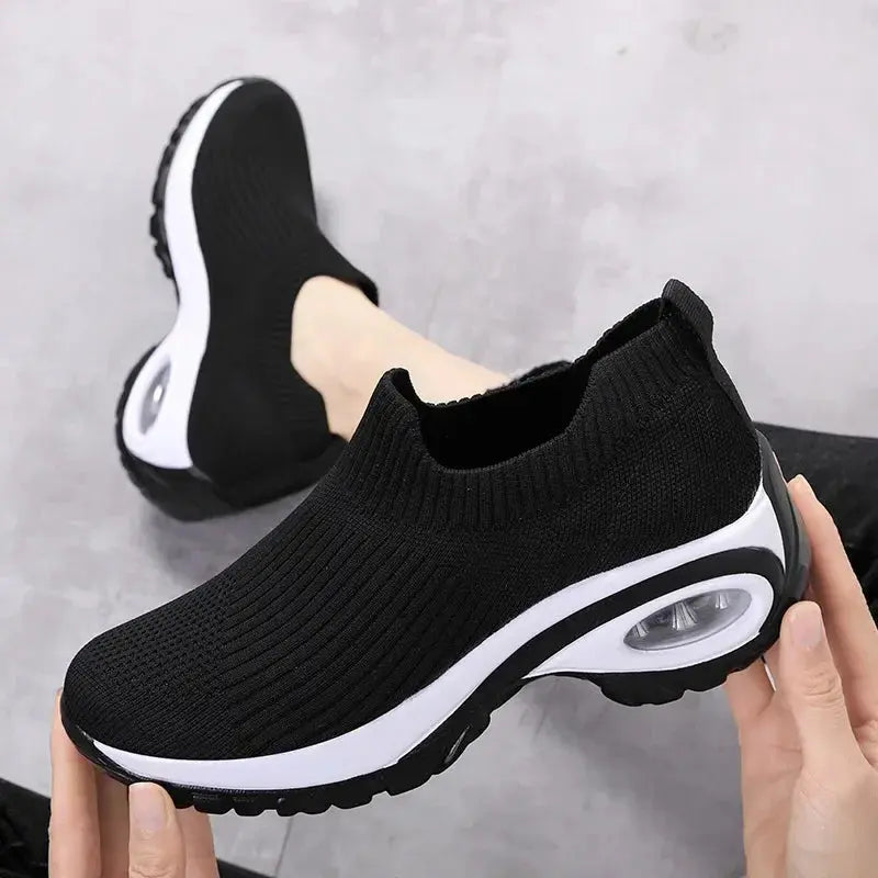 Sneakers Women Fashion Wedge Platform Female New Casual Sport Shoes Ladies Air Cushion Running Mesh Breathable Shoes Wholesale Lady T Fashions