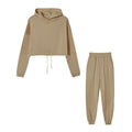 Fashion Trend Women's Wear, Long-sleeved Sports Casual Suit Waist Two-piece Set - Lady T Fashions
