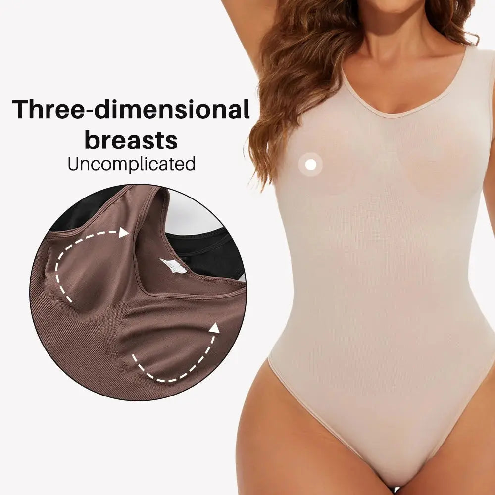 Seamless Shapewear Bodysuit for Women Body Shaper Thong Body Shaping Sculpting Breast Slimming Wide Shoulder Straps Shapers New - Lady T Fashions
