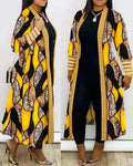 Jackets for Women 2023 Autumn/winter New Fashion Casual Daily Plus Size Leopard Print Open Front Longline Coat Elegant Commuting - Lady T Fashions