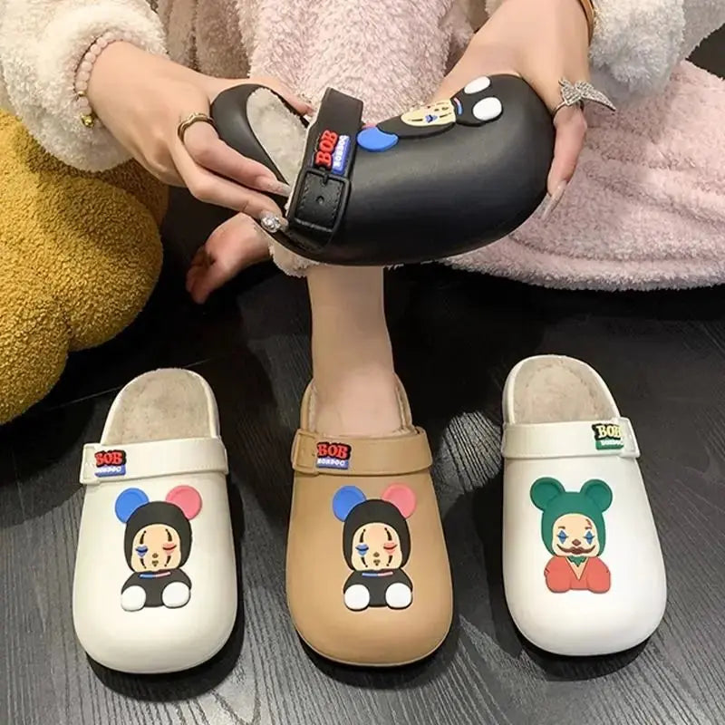 Women's winter cotton shoes classic plush home slippers simple solid color cotton slippers indoor warm soft slide Lady T Fashions