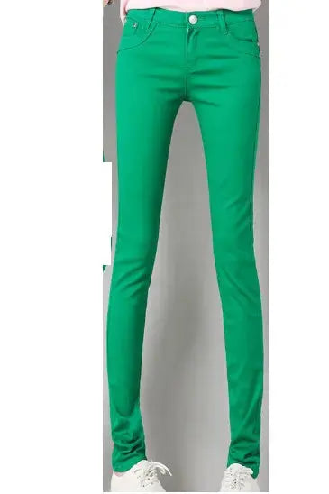 Women Dress Pants Tapered Leg  Colored Stretch Slim Jeans Skinny Trousers  Pockets  for Daily ouc073 - Lady T Fashions