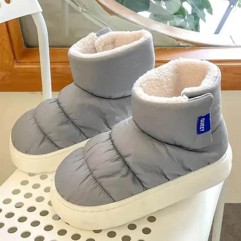 Couple Cotton Shoes Waterproof Snow Boots Plush Warm Winter Boots Comfort Home Slippers for Men Outdoor Platform Cotton Slippers Lady T Fashions