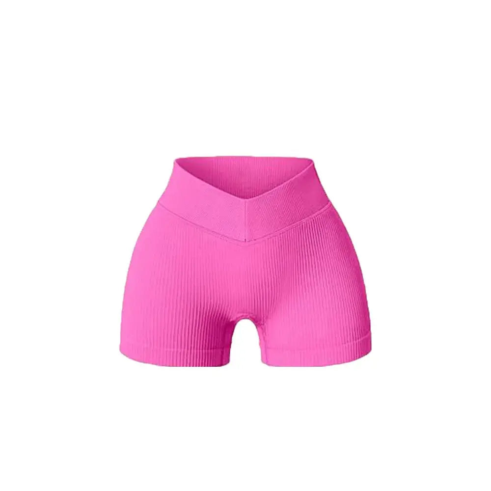 Women High Waist Workout Fitness Yoga Shorts Gym Running Yoga Leggings Scrunch Butt Seamless Knited Sports Three Point Shorts - Lady T Fashions