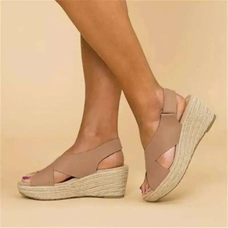 Women's Wedge Sandals 2025 Summer New Fashion Casual Comfortable Peep Toe Platform Sandals Elegant Women Heels Plus Size 35-43 Lady T Fashions