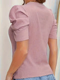 Women's Large Knitted Casual Solid Color Shirt - Lady T Fashions