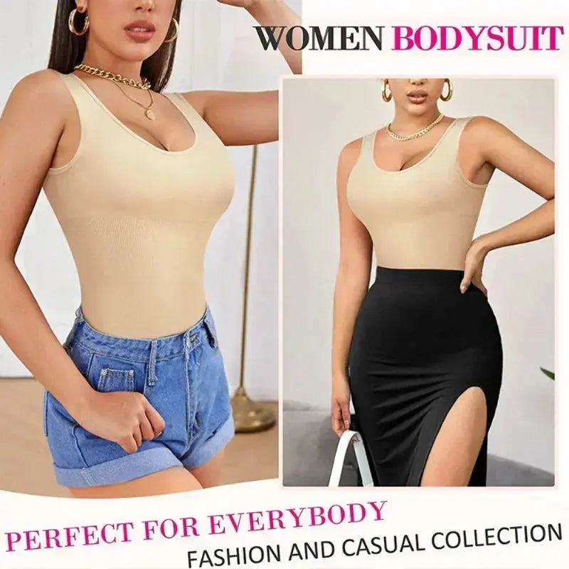 Body Shapewear for Women Seamless Solid Shaping Full Bodysuit Crew Neck Tummy Control Slimming Body Shaper Underwear & Shapewear - Lady T Fashions