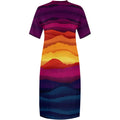 Women's Sunset Stripe Pocket Maxi Dress XL-6XL Loose Fit V-Neck T-Shirt Style for Juneteenth or Pride Streetwear Look - Lady T Fashions
