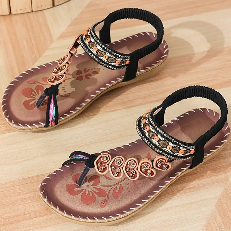 Women's Sandals Bohemia Style Sandals Summer 2025 New Shoes For Woman Flip Flops Beach Summer Shoes Women Low Heels Footwear - Lady T Fashions