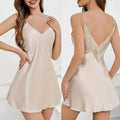 Sexy Nightdress Women's Nightgown V-neck Night Dress Sleeveless Lace Soft and Comfortable Loungewear Sleepwear Base Skirt - Lady T Fashions