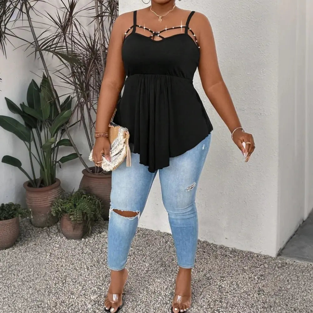 Plus Size Vest Tops for Women Clothing 2025 Summer Sexy Large Size Slim Pullover Short Sleeve Female Korean Tank T-Shirts Tees - Lady T Fashions