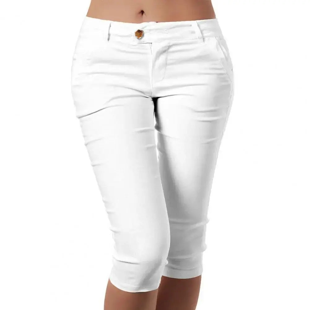 Women Pants Summer Women Pants Mid Waist Trendy Pants Slim fitting Calf Length Leggings Pencil Pants Women Trousers - Lady T Fashions