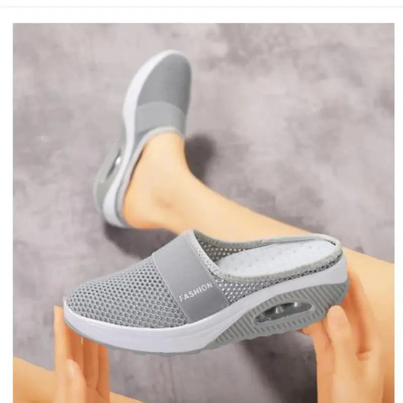 Shoes Air Women Walking Cushion Slip-On  Orthopedic Diabetic Ladies Platform Mules Mesh Lightweight Slipper Wedge Female Sneaker Lady T Fashions