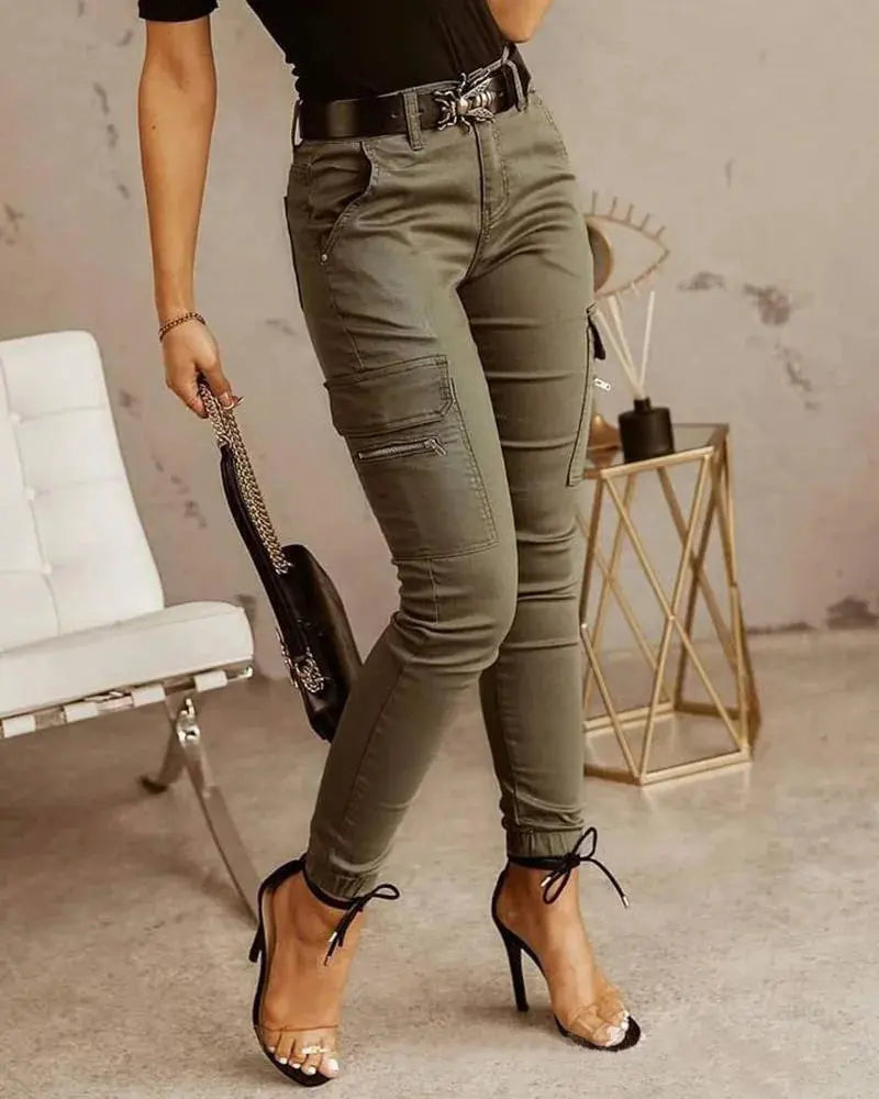 Pant Women Long Pants Slim Low Waist Solid Casual Regular Straight Trousers Y2k Streetwear Button Pocket 2025 Capris Tracksuit Lady T Fashions