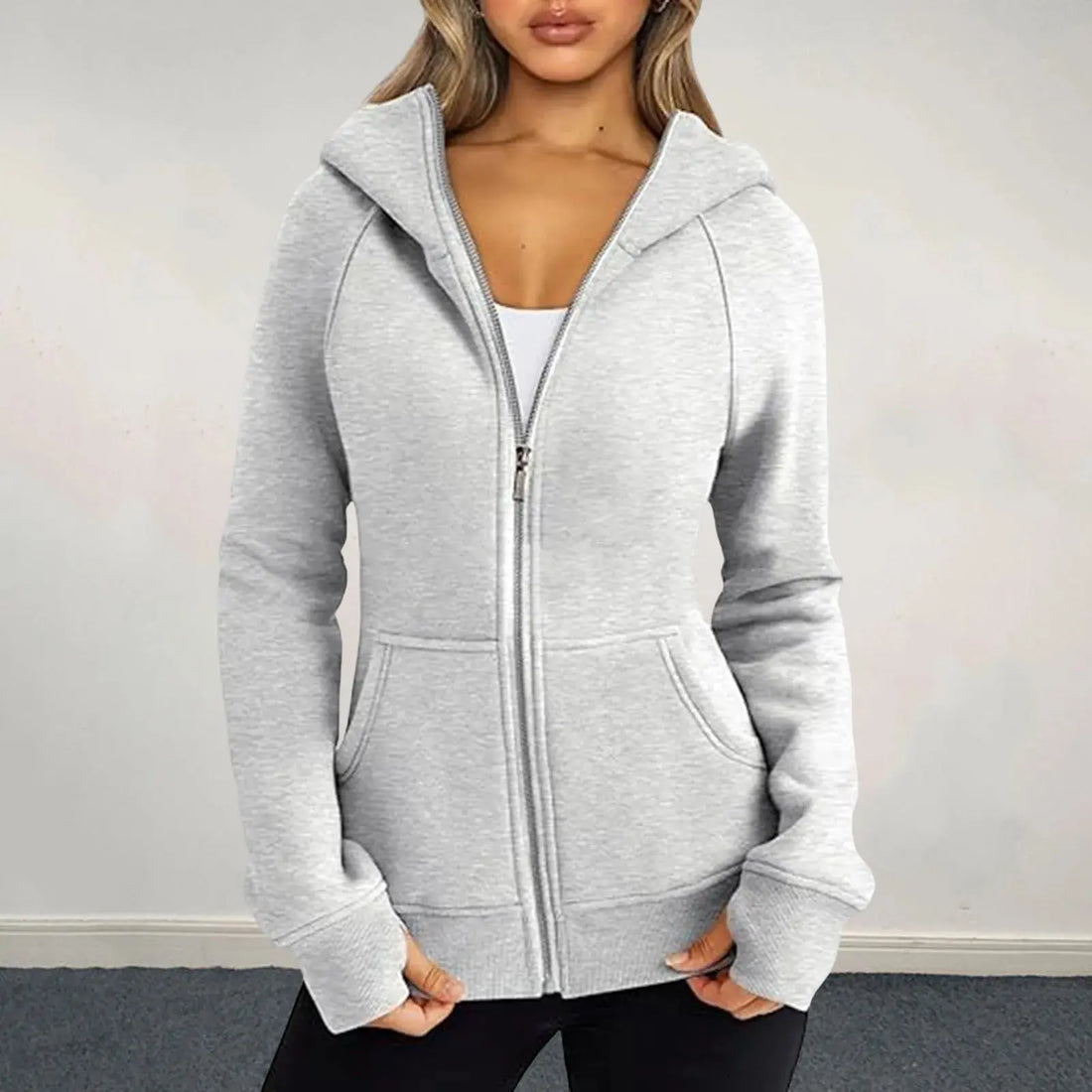Women Oversize Hoodies Sweatshirts Pullovers Hoodie Female Patchwork Sweatshirt Autumn Warm Hoody Zipper UP Tops S-3XL - Lady T Fashions