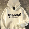 Hoodie Men Graphic Vivid Rose Print Cotton Hoodies American Retro Personality Streetwear Casual Hooded Sweatshirt Men's Clothing - Lady T Fashions