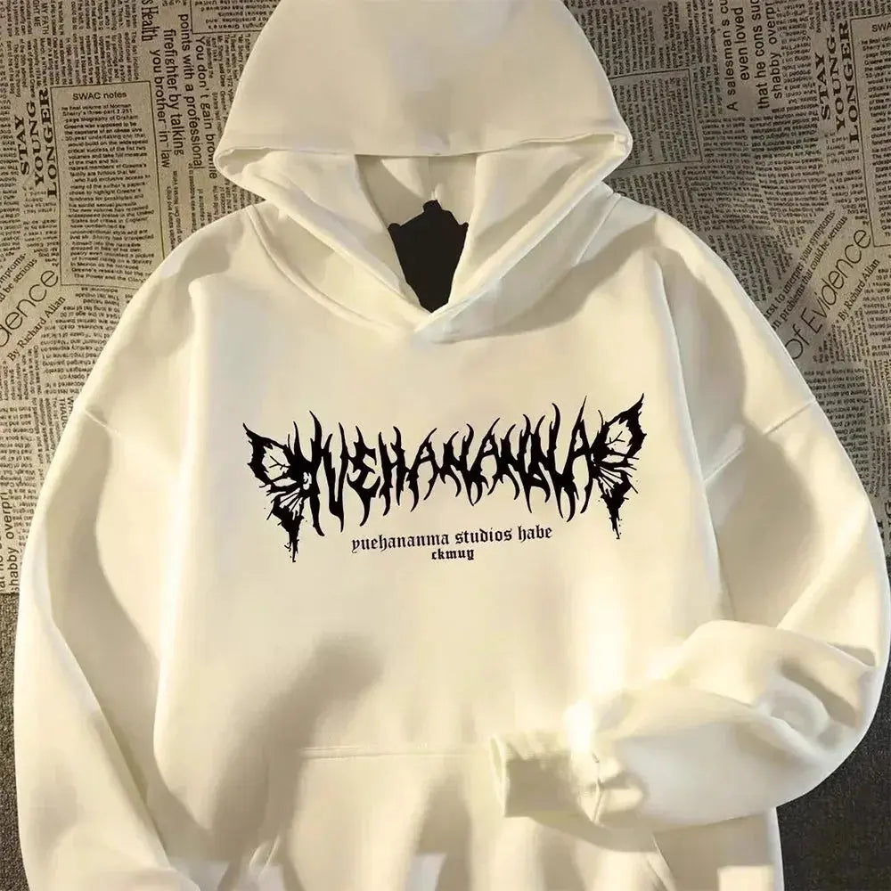 Hoodie Men Graphic Vivid Rose Print Cotton Hoodies American Retro Personality Streetwear Casual Hooded Sweatshirt Men's Clothing - Lady T Fashions