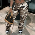Women Vintage Pants High Waist Casual Y2K  Trousers Cargo Long Pant Female Camo Pants - Lady T Fashions