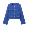 2025 New Woman Jackets Outerwears Long Sleeve Cropped Fashion Jacket for Women Button Short Coats Elegant Women's Coat - Lady T Fashions