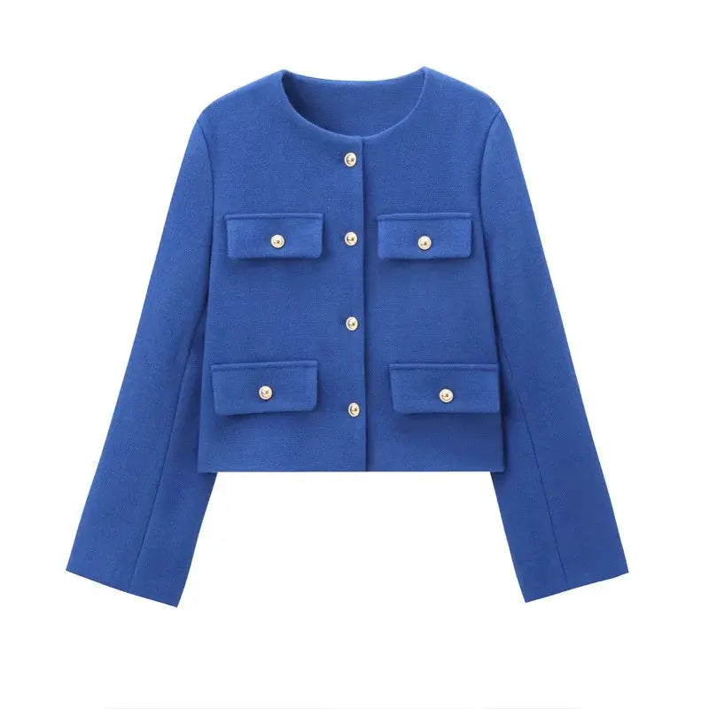 2025 New Woman Jackets Outerwears Long Sleeve Cropped Fashion Jacket for Women Button Short Coats Elegant Women's Coat - Lady T Fashions