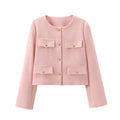 2025 New Woman Jackets Outerwears Long Sleeve Cropped Fashion Jacket for Women Button Short Coats Elegant Women's Coat - Lady T Fashions