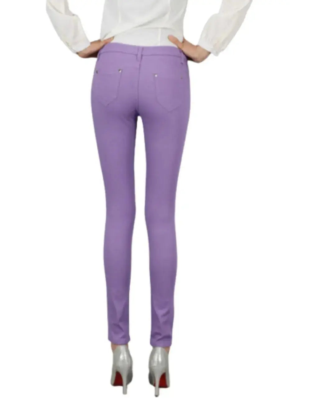 Women Dress Pants Tapered Leg  Colored Stretch Slim Jeans Skinny Trousers  Pockets  for Daily ouc073 - Lady T Fashions