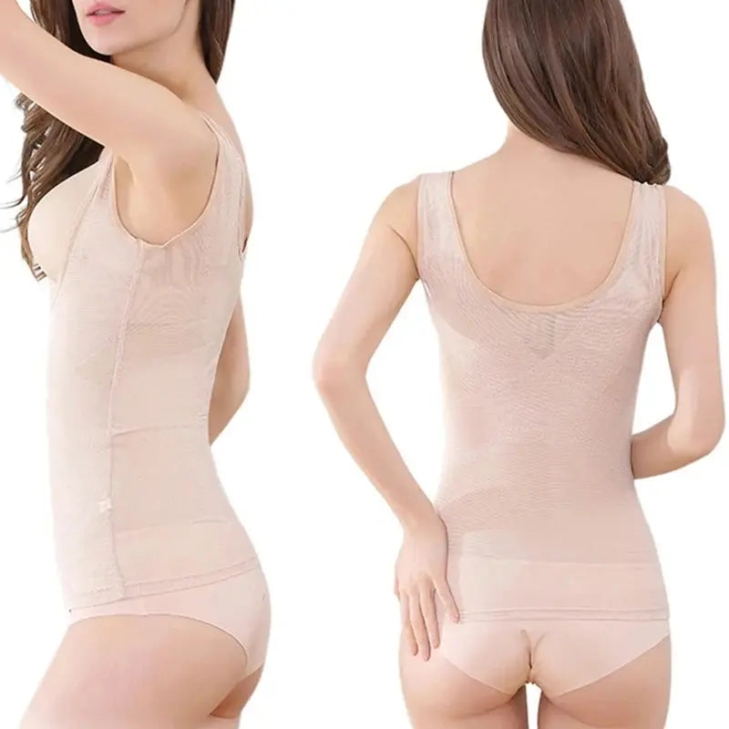 Women Waist Trainer Bodysuit Slimming Shapewear Tops Body Shaper  Sculpting Vest Postpartum Recovery Tights Corset Underwear - Lady T Fashions