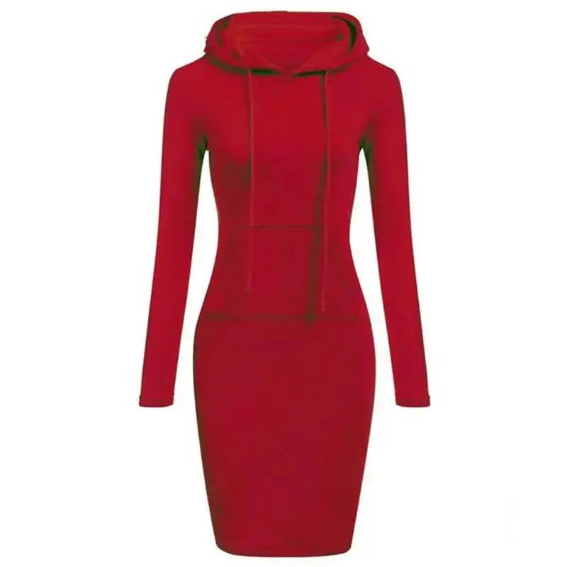 Ladies Dress Autumn Women Hooded Dresses Hoodies Women Sweatshirts Women Hoodies Dress Tops Ladies Clothing - Lady T Fashions