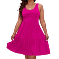 Oversized O-Neck Sleeveless Loose Beach Dress Women Boho Solid Color Plus Size Summer Elegant Sundress Casual Office Vestidos - Lady T Fashions
