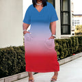 Women Casual T-Shirt Dress V Neck Short Sleeve with Front Two Pockets Solid Color Oversize Dresses - Lady T Fashions